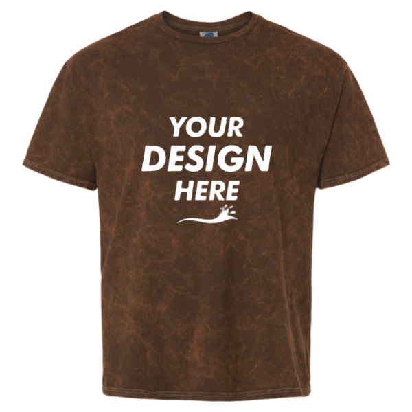 Colortone Unisex Mineral Wash T-Shirt, Mineral Brown, Front view, Mockup