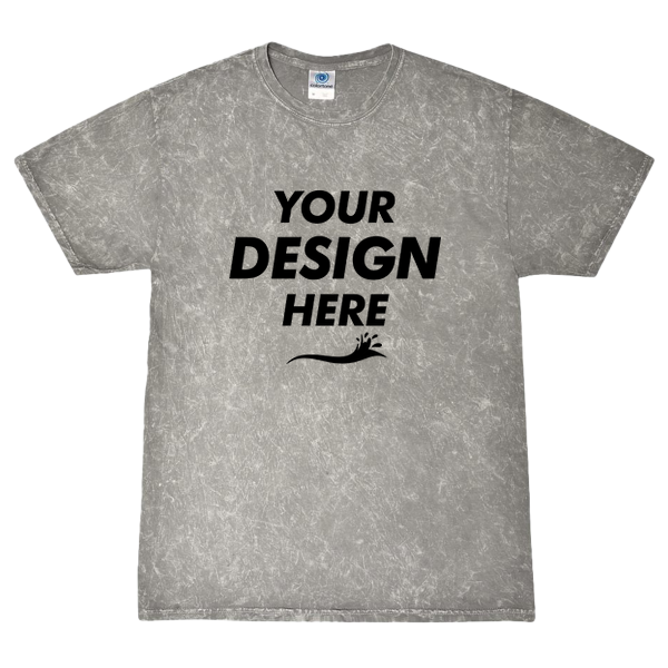 Colortone Unisex Mineral Wash T-Shirt, Mineral Grey, Front view, Mockup