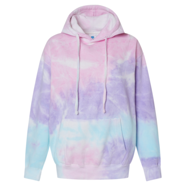 Colortone Unisex Tie-Dyed Hooded Sweatshirt, Cotton Candy, Front view