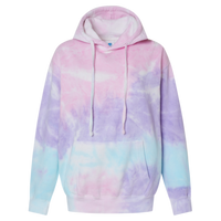 Colortone Unisex Tie-Dyed Hooded Sweatshirt, Cotton Candy, Front view