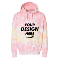 Colortone Unisex Tie-Dyed Hooded Sweatshirt, Funnel Cake, Front view, Mockup