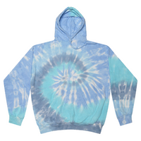 Colortone Unisex Tie-Dyed Hooded Sweatshirt, Lagoon, Front view
