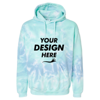 Colortone Unisex Tie-Dyed Hooded Sweatshirt, Slushy, Front view, Mockup