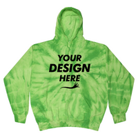 Colortone Unisex Tie-Dyed Hooded Sweatshirt, Spider Lime, Front view, Mockup