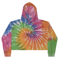 Colortone Women's Tie-Dyed Crop Hooded Sweatshirt, Eternity, Front view