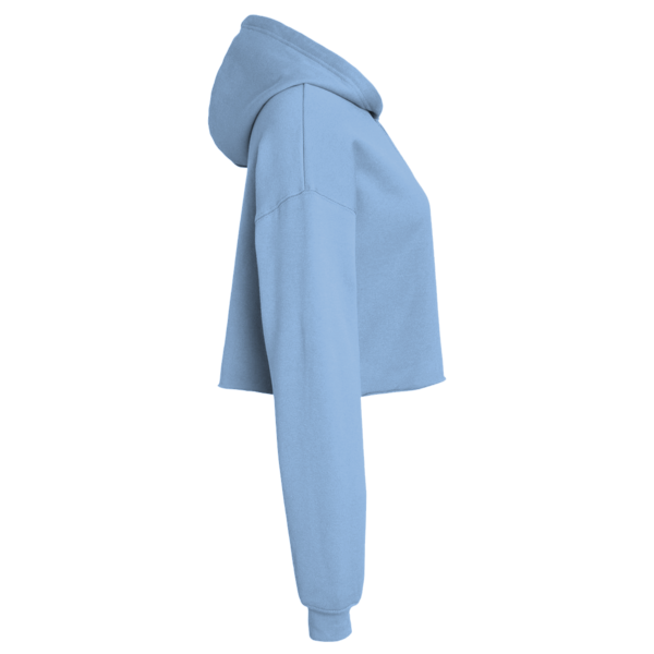 Colortone Women's Tie-Dyed Crop Hooded Sweatshirt, Lagoon, Right Sleeve view