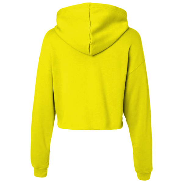 Colortone Women's Tie-Dyed Crop Hooded Sweatshirt, Neon Rainbow, Back view
