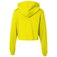 Colortone Women's Tie-Dyed Crop Hooded Sweatshirt, Neon Rainbow, Back view