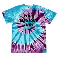 Colortone Youth Multi-Color Tie-Dyed T-Shirt, Barbados / Barbados, Front view, Mockup
