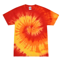 Colortone Youth Multi-Color Tie-Dyed T-Shirt, Blaze / Blaze, Front view