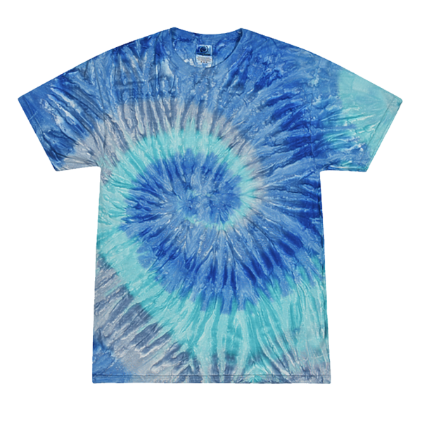 Colortone Youth Multi-Color Tie-Dyed T-Shirt, Blue Jerry / Blue Jerry, Front view