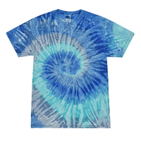 Colortone Youth Multi-Color Tie-Dyed T-Shirt, Blue Jerry / Blue Jerry, Front view