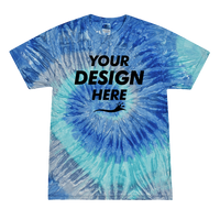 Colortone Youth Multi-Color Tie-Dyed T-Shirt, Blue Jerry / Blue Jerry, Front view, Mockup