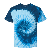 Colortone Youth Multi-Color Tie-Dyed T-Shirt, Blue Ocean / Blue Ocean, Front view