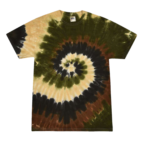 Colortone Youth Multi-Color Tie-Dyed T-Shirt, Camo Swirl / Camo Swirl, Front view