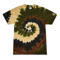 Colortone Youth Multi-Color Tie-Dyed T-Shirt, Camo Swirl / Camo Swirl, Front view