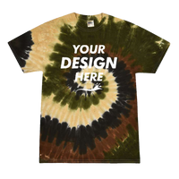 Colortone Youth Multi-Color Tie-Dyed T-Shirt, Camo Swirl / Camo Swirl, Front view, Mockup