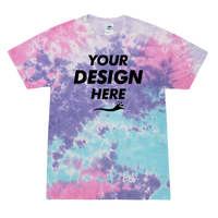 Colortone Youth Multi-Color Tie-Dyed T-Shirt, Cotton Candy / Cotton Candy, Front view, Mockup
