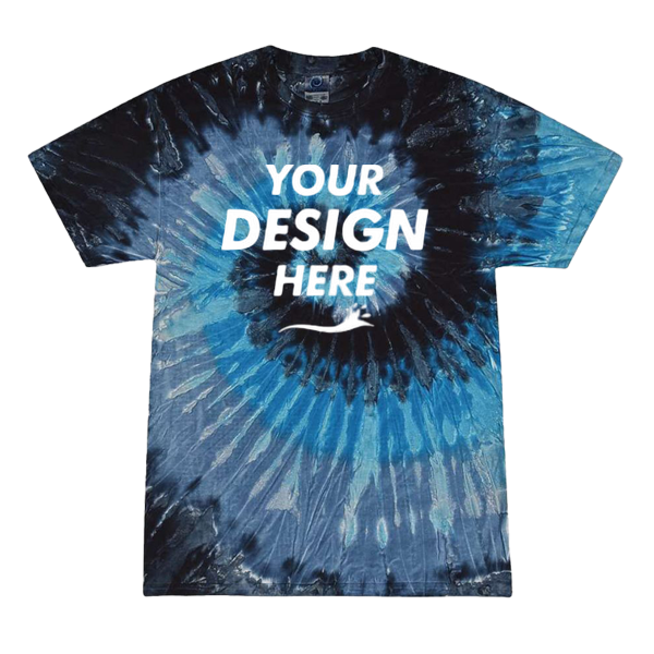 Colortone Youth Multi-Color Tie-Dyed T-Shirt, Evening Sky / Evening Sky, Front view, Mockup