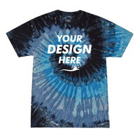 Colortone Youth Multi-Color Tie-Dyed T-Shirt, Evening Sky / Evening Sky, Front view, Mockup