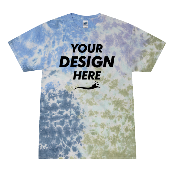 Colortone Youth Multi-Color Tie-Dyed T-Shirt, Ferris Wheel / Ferris Wheel, Front view, Mockup