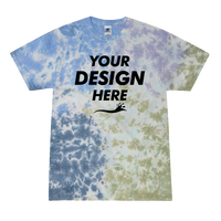 Colortone Youth Multi-Color Tie-Dyed T-Shirt, Ferris Wheel / Ferris Wheel, Front view, Mockup