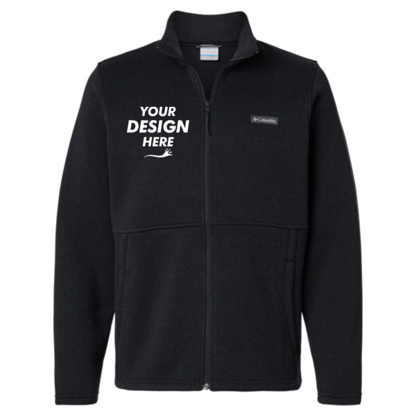 Columbia Men's Alto Pass™ Fleece Full-Zip Jacket, Black, Front view, Mockup