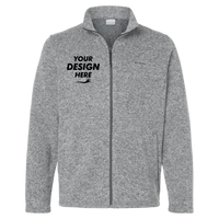 Columbia Men's Alto Pass™ Fleece Full-Zip Jacket, City Grey Heather, Front view, Mockup