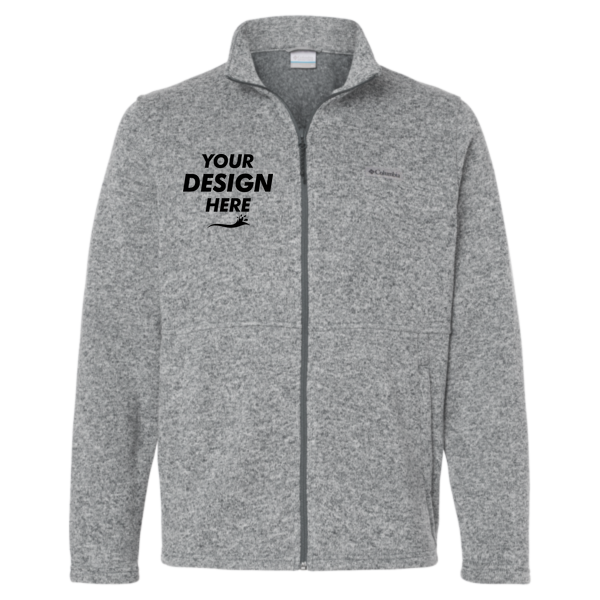 Columbia Men's Alto Pass™ Fleece Full-Zip Jacket, City Grey Heather, Front view, Mockup