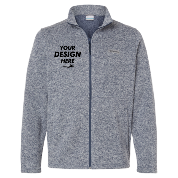 Columbia Men's Alto Pass™ Fleece Full-Zip Jacket, Dark Mountain Heather, Front view, Mockup