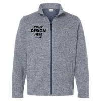 Columbia Men's Alto Pass™ Fleece Full-Zip Jacket, Dark Mountain Heather, Front view, Mockup