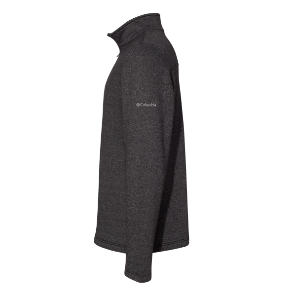 Columbia Men's Great Hart Mountain™ III Half-Zip Pullover, Black Heather, Left Sleeve view