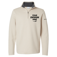 Columbia Men's Great Hart Mountain™ III Half-Zip Pullover, Dark Stone Heather, Front view, Mockup