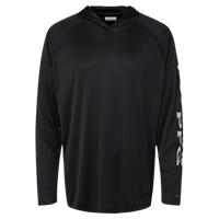 Columbia Men's PFG Terminal Tackle™ Hooded Long Sleeve T-Shirt, Black / Cool Grey, Front view