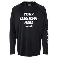 Columbia Men's PFG Terminal Tackle™ Hooded Long Sleeve T-Shirt, Black / Cool Grey, Front view, Mockup
