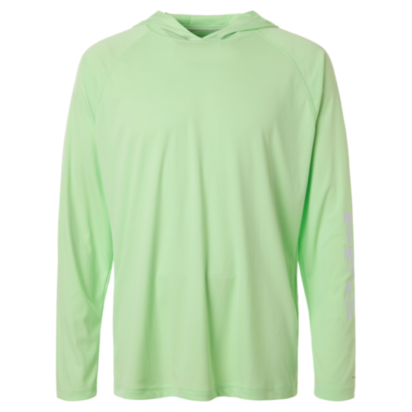 Columbia Men's PFG Terminal Tackle™ Hooded Long Sleeve T-Shirt, Key West / Cool Grey, Front view