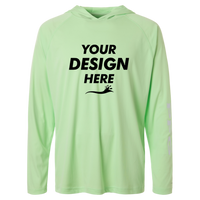 Columbia Men's PFG Terminal Tackle™ Hooded Long Sleeve T-Shirt, Key West / Cool Grey, Front view, Mockup