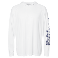 Columbia Men's PFG Terminal Tackle™ Hooded Long Sleeve T-Shirt, White / Nightshade, Front view