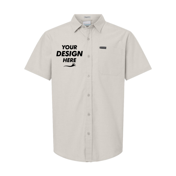 Columbia Men's Rapid Rivers™ Novelty Short Sleeve Shirt, Dark Stone, Front view, Mockup