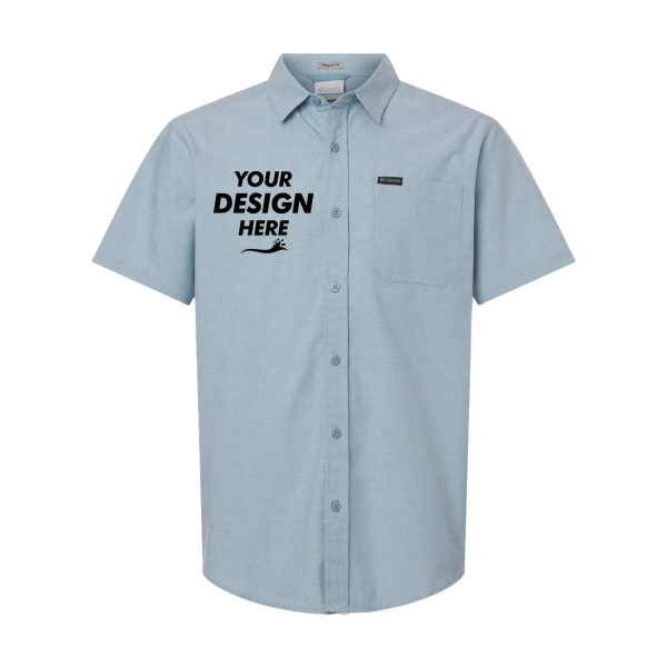 Columbia Men's Rapid Rivers™ Novelty Short Sleeve Shirt, Ripple Blue, Front view, Mockup