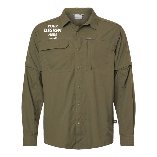 Columbia Men's Skien Valley™ Pocket Shirt, Stone Green, Front view, Mockup
