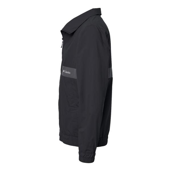 Columbia Men's Spire Valley™ Windbreaker, Black / Shark, Left Sleeve view