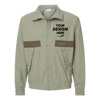 Columbia Men's Spire Valley™ Windbreaker, Safari / Stone Green, Front view, Mockup