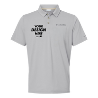 Columbia Men's Tech Trail™ Utility Polo, Columbia Grey, Front view, Mockup