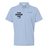 Columbia Men's Tech Trail™ Utility Polo, Ripple Blue, Front view, Mockup