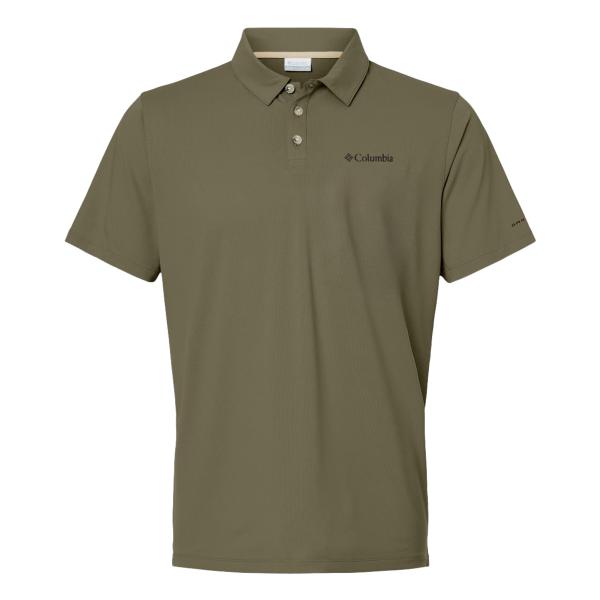 Columbia Men's Tech Trail™ Utility Polo, Stone Green, Front view