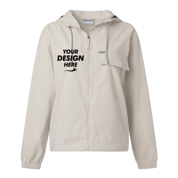 Columbia Women's Skien Valley™ Hooded Lightweight Jacket, Dark Stone, Front view, Mockup