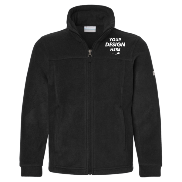 Columbia Youth Steens Mountain™ II Fleece Full-Zip Jacket, Black, Front view, Mockup