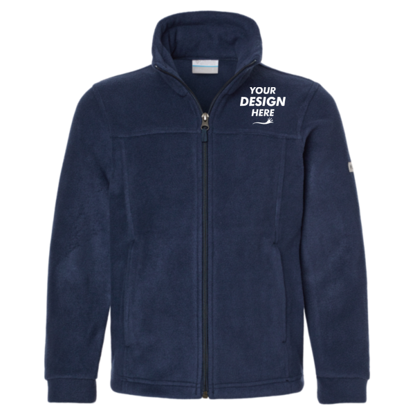 Columbia Youth Steens Mountain™ II Fleece Full-Zip Jacket, Collegiate Navy, Front view, Mockup