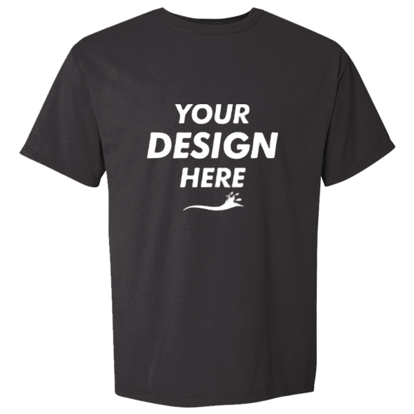 ComfortWash by Hanes Men's Garment-Dyed T-Shirt, Black, Front view, Mockup
